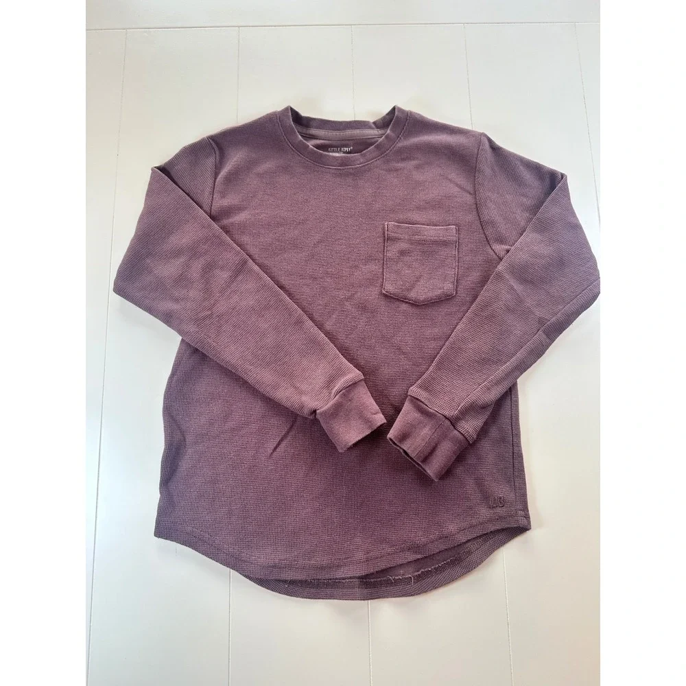 Little Bipsy Waffle Knit Set Kids 10 Plum Thermal Pocket Tee Joggers  Loungewear